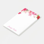 Post-it® Aquarelle Rose manuscrit Nom du script Floral (Incliné)