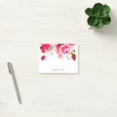 Post-it® Aquarelle Rose manuscrit Nom du script Floral (Bureau)