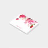 Post-it® Aquarelle Rose manuscrit Nom du script Floral (Incliné)
