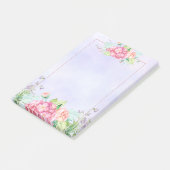 Post-it® Aquarelle rose moderne Cadre Floral (Incliné)