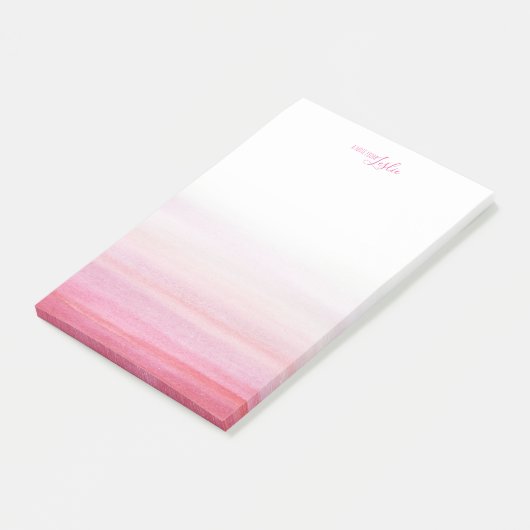 Post-it® Aquarelle rose Motif Une Note Du Bloc-Notes (Incliné)