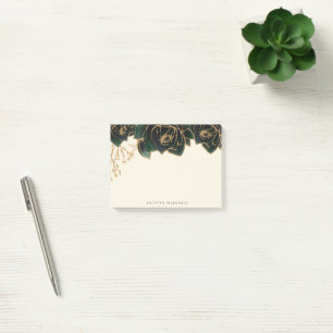 Post-it® Aquarelle Rose Or Et Vert Monogramme