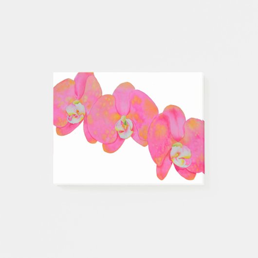 Post-it® Aquarelle rose Orchidée peinture tropical floral (Devant)
