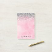 Post-it® Aquarelle rose Parties scintillant étincelante en (Sur un bureau)