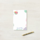 Post-it® Aquarelle rose Pastel Floral Love Heart (Sur un bureau)