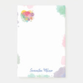 Post-it® Aquarelle rose Pastel Floral Love Heart (Devant)