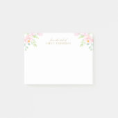 Post-it® Aquarelle rose pastel Floral Nom personnalisé (Devant)