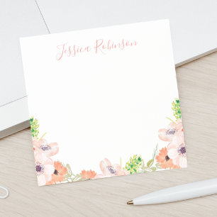 Post-it® Aquarelle rose personnalisée Boho floral