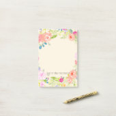 Post-it® Aquarelle rose Pretty Peach Floral (Sur un bureau)