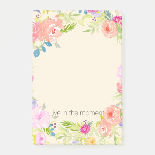 Post-it® Aquarelle rose Pretty Peach Floral (Devant)