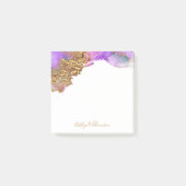 Post-it® Aquarelle rose rose or moderne éclat chic (Devant)