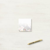 Post-it® Aquarelle rose Roses jaunes sur noir, Monogramme (Sur un bureau)