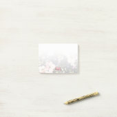 Post-it® Aquarelle rose Roses jaunes sur noir, Monogramme (Sur un bureau)