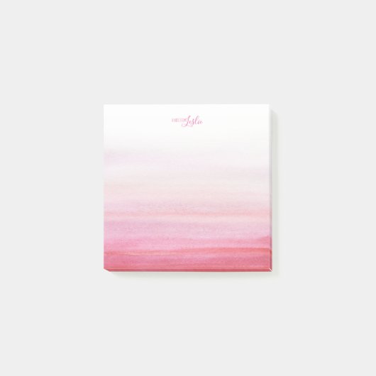 Post-it® Aquarelle rose une note de bloc - notes de (Devant)