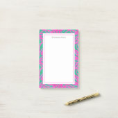 Post-it® Aquarelle rose + vert Damas (Sur un bureau)