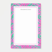 Aquarelle rose + vert Damas