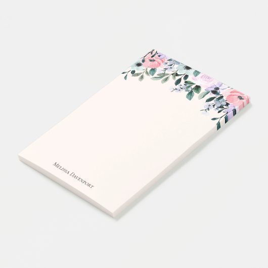 Post-it® Aquarelle rose violet et verte (Incliné)