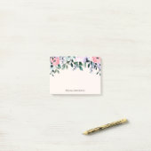 Post-it® Aquarelle rose violet et verte (Sur un bureau)