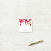 Post-it® Aquarelle Roses Calligraphié Nom du script Floral (Sur un bureau)