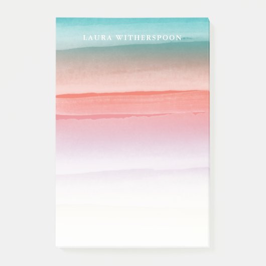 Post-it® Aquarelle rouge et turquoise du corail (Devant)