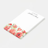 Post-it® Aquarelle Rouge Fleurs de pavot Personnalisées (Incliné)