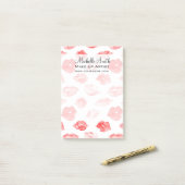 Post-it® Aquarelle rouge lèvres marque de maquillage motif (Sur un bureau)