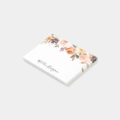 Post-it® Aquarelle Rustique Automne Floral Personnalisé (Incliné)
