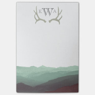 Post-it® Aquarelle Rustique Mountain & Antler   Monogramme 