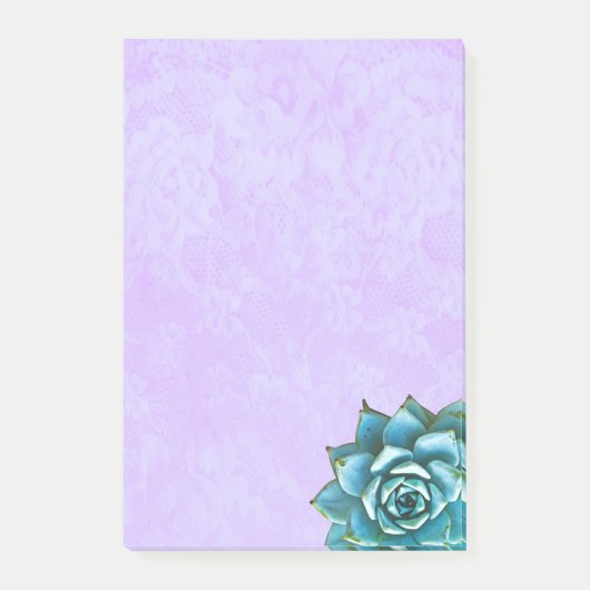 Post-it® Aquarelle succulente sur dentelle de lavande (Devant)