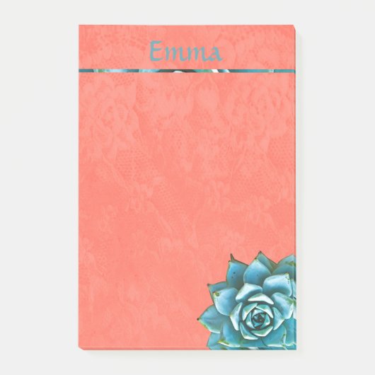 Post-it® Aquarelle succulente sur dentelle orange (Devant)
