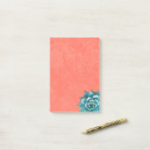Post-it® Aquarelle succulente sur dentelle orange (Sur un bureau)
