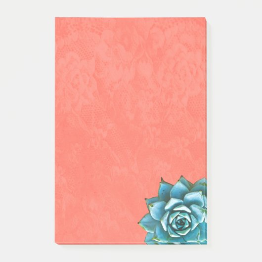 Post-it® Aquarelle succulente sur dentelle orange (Devant)
