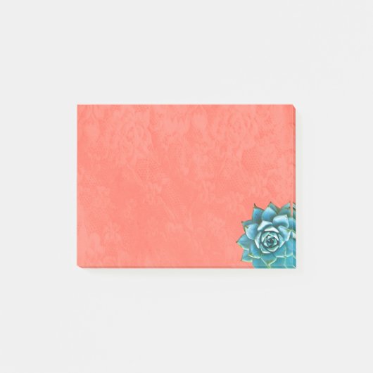 Post-it® Aquarelle succulente sur dentelle orange (Devant)