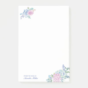 Post-it® Aquarelle Succulents Floral Personnel