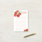 Post-it® Aquarelle Tomates Épicerie Plan de repas (Sur un bureau)