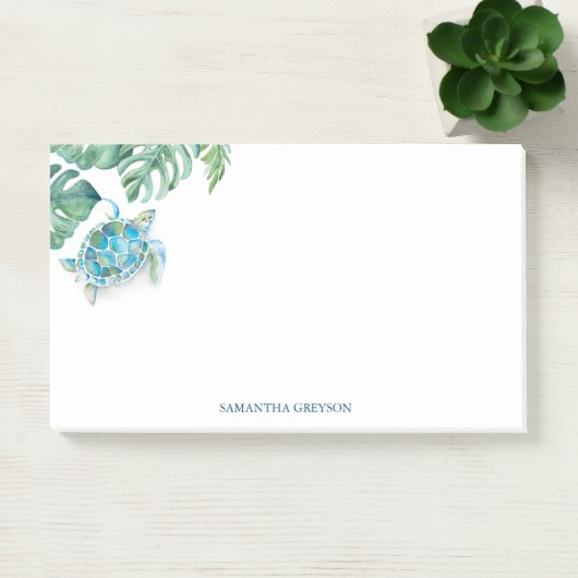 Post-it® Aquarelle Tortue de mer Vert tropical (Bureau)