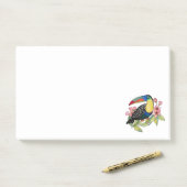 Post-it® Aquarelle Toucan Bird Avec Fleurs (Sur un bureau)