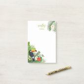 Post-it® Aquarelle Tropical avec Toucan Green ID577 (Sur un bureau)