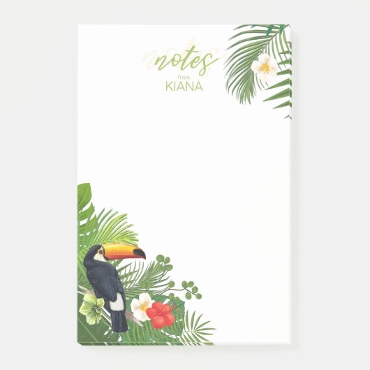 Post-it® Aquarelle Tropical avec Toucan Green ID577 (Devant)