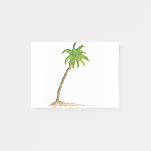 Post-it® Aquarelle Tropical Beach Palm Tree (Devant)