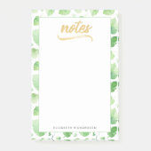 Post-it® Aquarelle Tropical Feuille Vert Or Faux Foil (Devant)