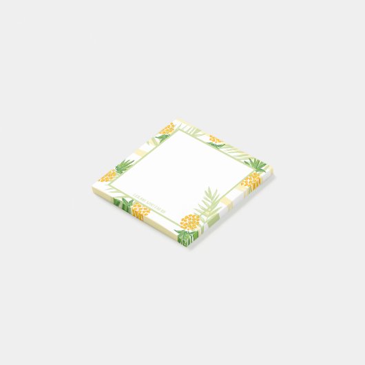 Post-it® Aquarelle tropicale ananas Bande jaune (Incliné)