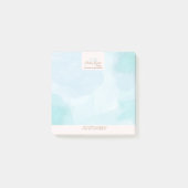 Post-it® Aquarelle Turquoise bleu moderne (Devant)