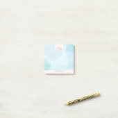 Post-it® Aquarelle Turquoise bleu moderne (Sur un bureau)