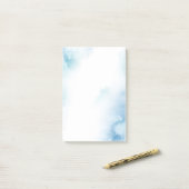 Post-it® Aquarelle Turquoise bleue Cadre Abstrait (Sur un bureau)