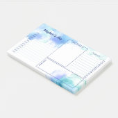 Post-it® Aquarelle Turquoise bleue Taches Planteuse quotidi (Incliné)