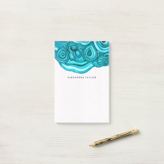 Post-it® Aquarelle turquoise de Geode | (Sur un bureau)