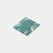 Post-it® Aquarelle turquoise feuillage fleuri jardin botani (Incliné)
