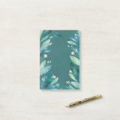 Post-it® Aquarelle turquoise fleurie feuille jardin botaniq (Sur un bureau)