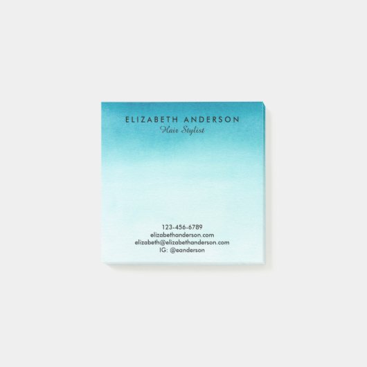 Post-it® Aquarelle turquoise notes commerciales post-it (Devant)